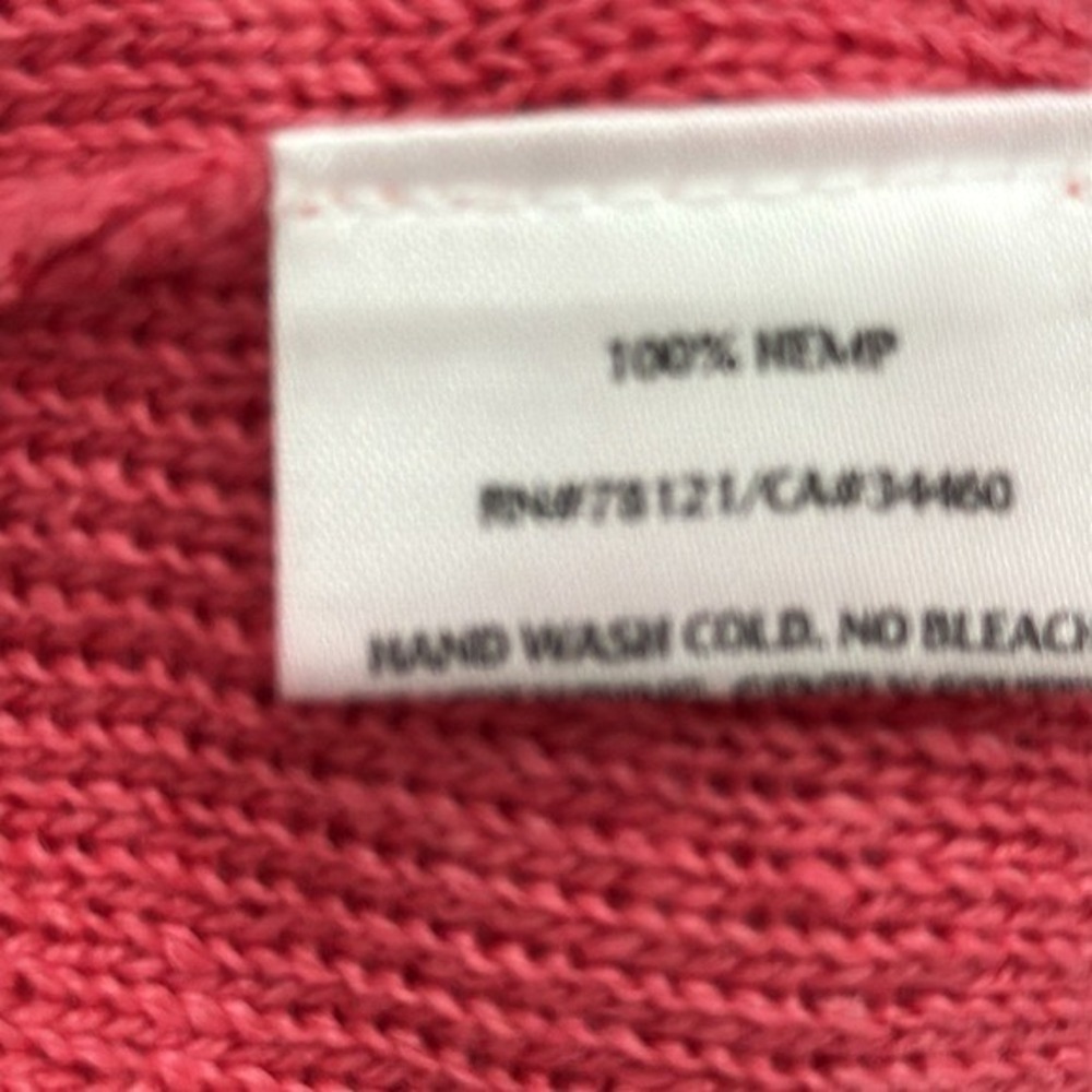 Eileen Fisher Pink 100% Hemp Open Front Cardigan Sweater Petite P 3/4 Sleeve - Picture 5 of 6